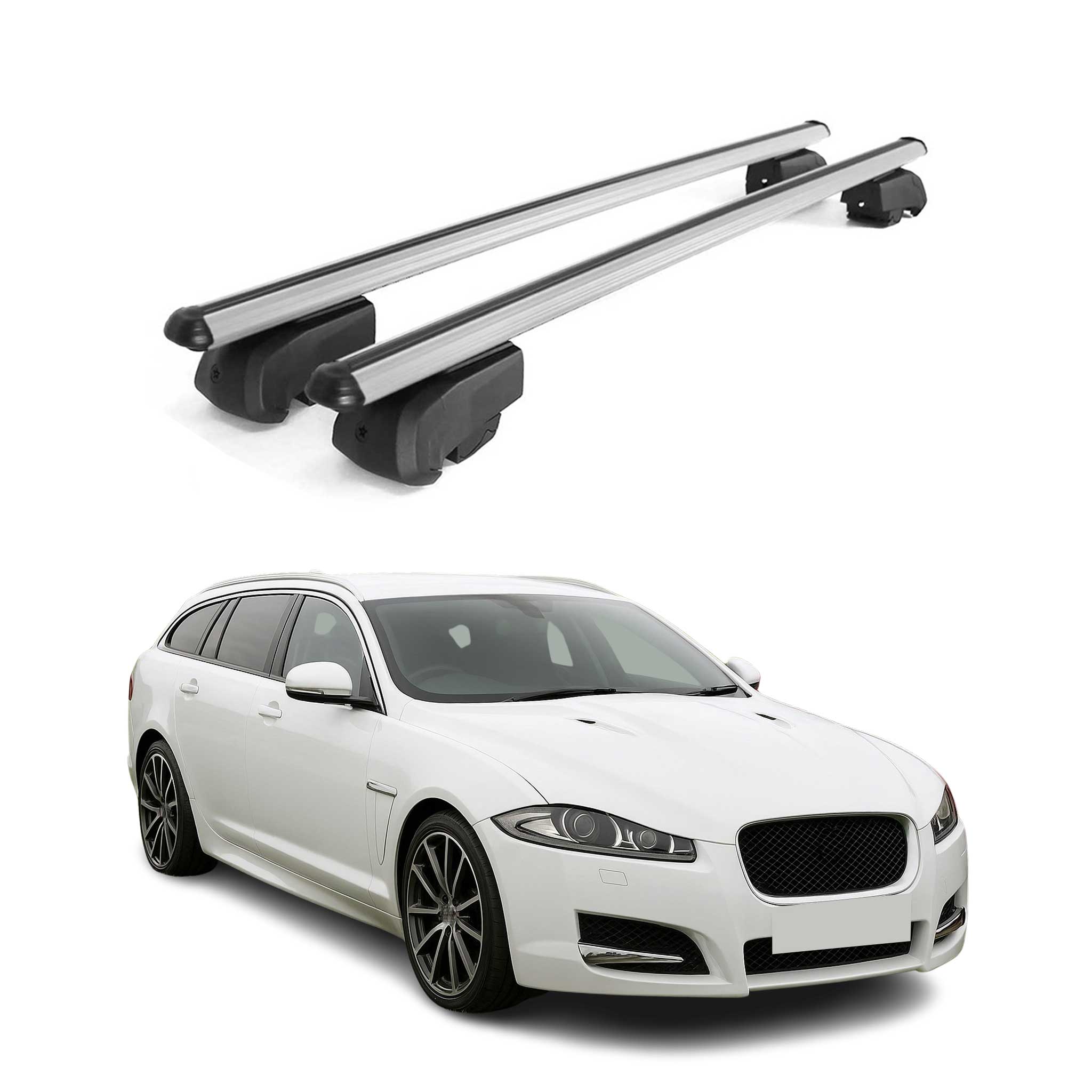 2018-2024 Jaguar XF Sportbrake Roof Rack Cross Bars Silver