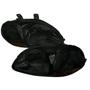 1996-1998 Honda Civic Crystal Headlights Chrome Housing/Smoke Lens