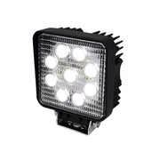 Universal Off Road 6000K Flood Beam 27W 9-LED Fog Light Black Alu Housing/Glass