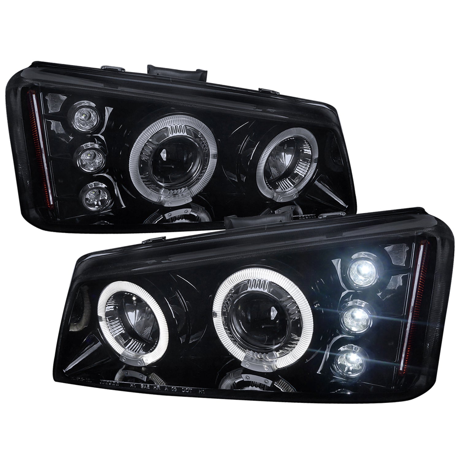 2002-2006 Chevy Avalanche/03-2007 Silverado Dual Halo Projector Headlights Smoke