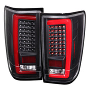 2004-2015 Nissan Titan LED Tail Lights with Red LED Tube Matte Black/Clear