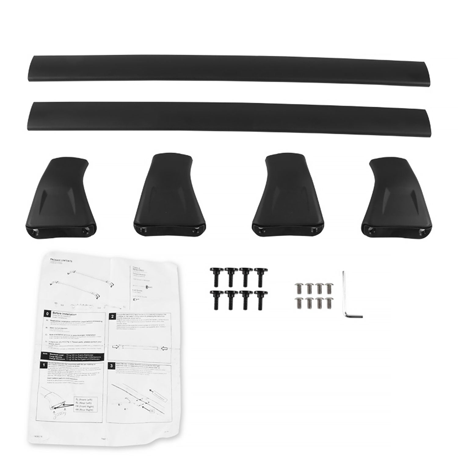 2017-2018 Mazda CX-5 Black Powder Coated Aluminum Roof Rack Cross Bars