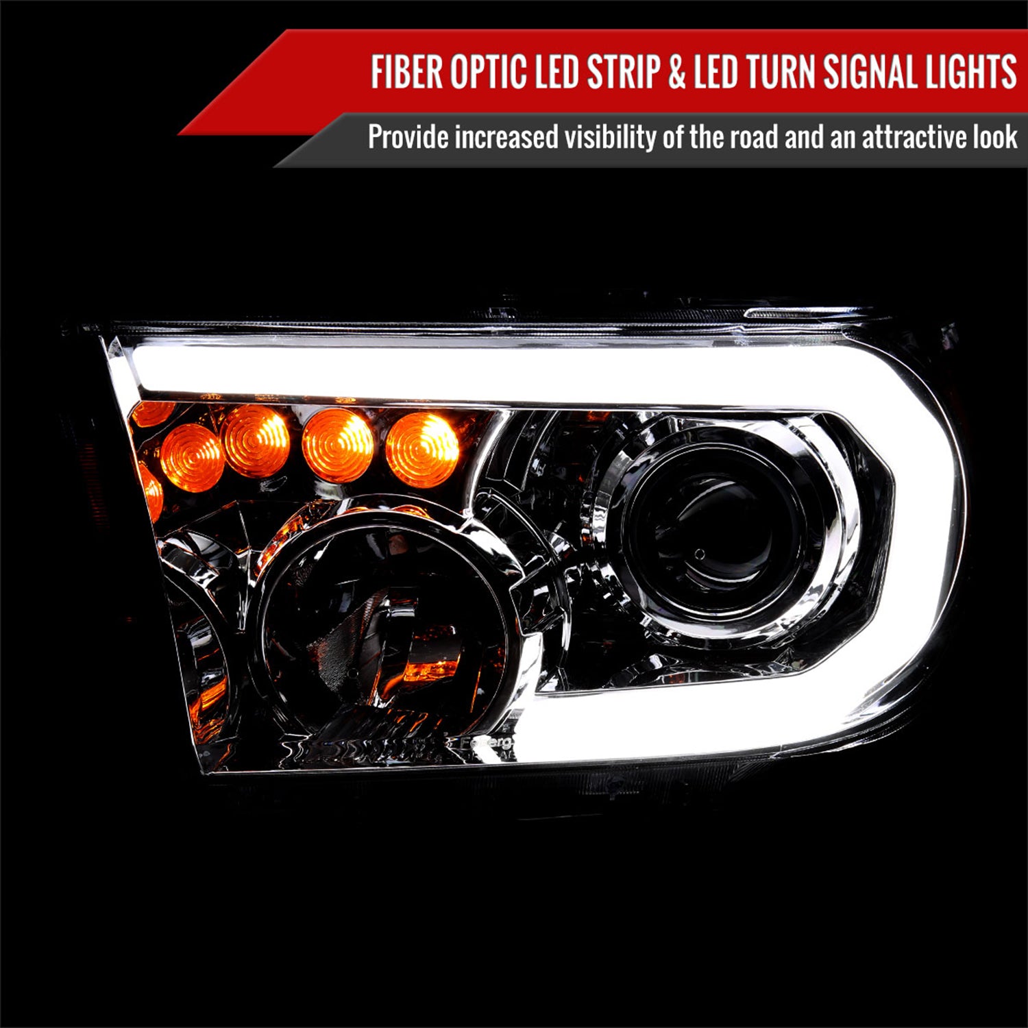 2007-2013 Toyota Tundra/08-2017 Sequoia Retro LED Headlights LED Signal Smoked