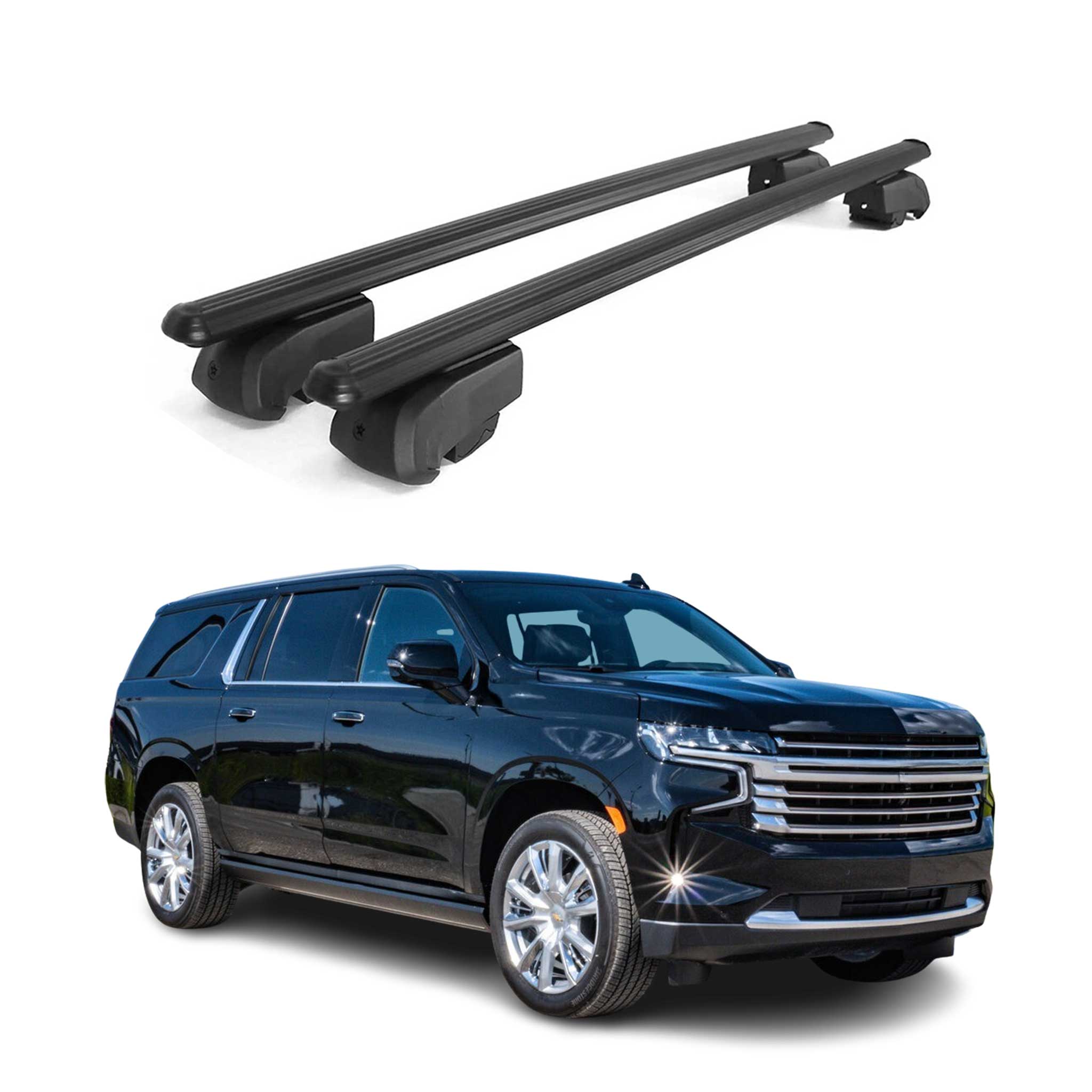 2021-2025 Chevrolet Suburban Roof Rack Cross Bars Black