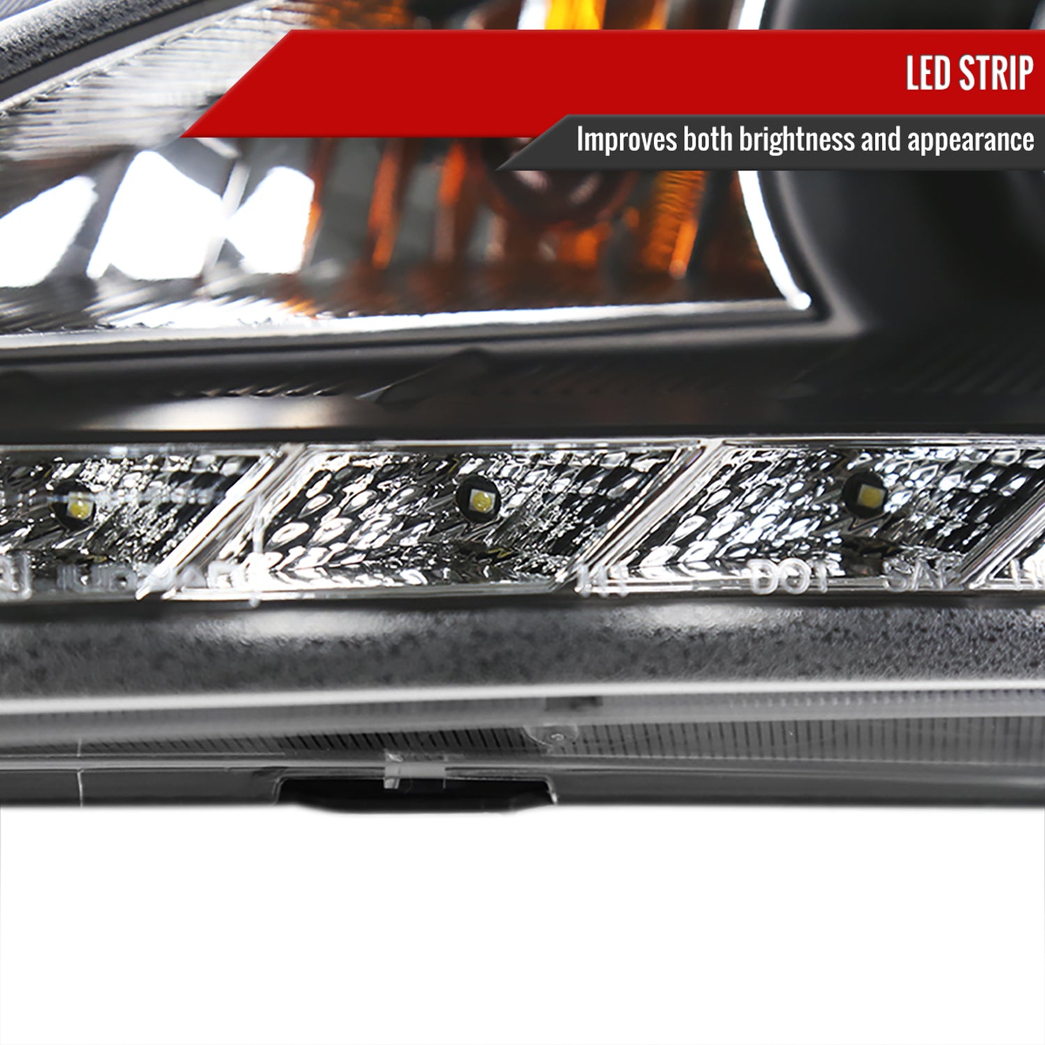 2010-2012 Hyundai Genesis Coupe Projector Headlights SMD LED Light Strip Black