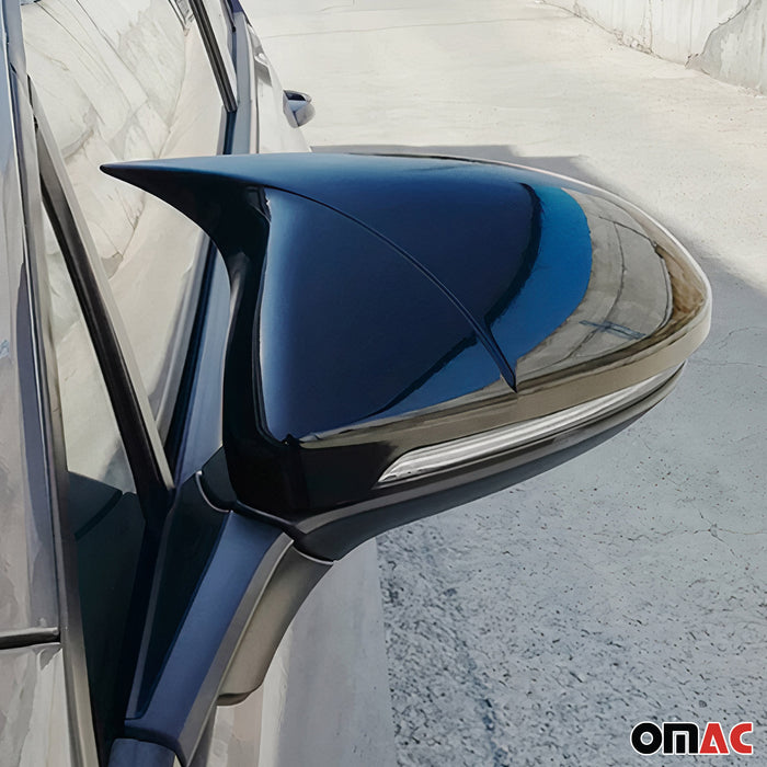 Side Mirror Cover Caps Fits VW Golf Mk7 2015-2021 Piano Black 2 Pcs