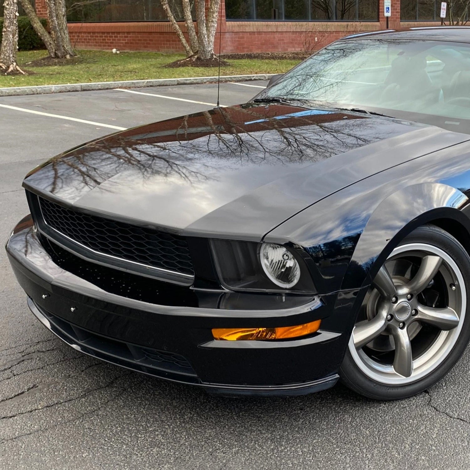 2005-2009 Ford Mustang LED Halo Factory Style Headlights Matte Black/Clear