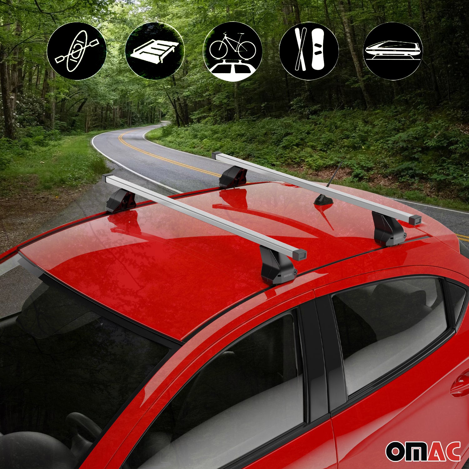 2020-2025 Porsche Taycan Roof Rack Cross Bars Silver