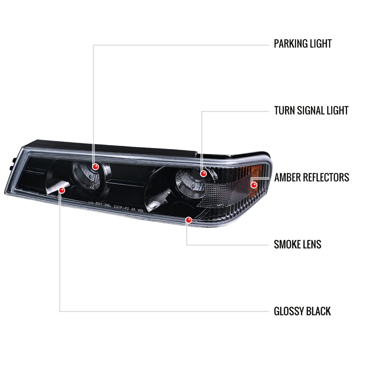 2004-2012 Chevy Colorado/ Canyon Dual Halo Headlights Corner Lights Black