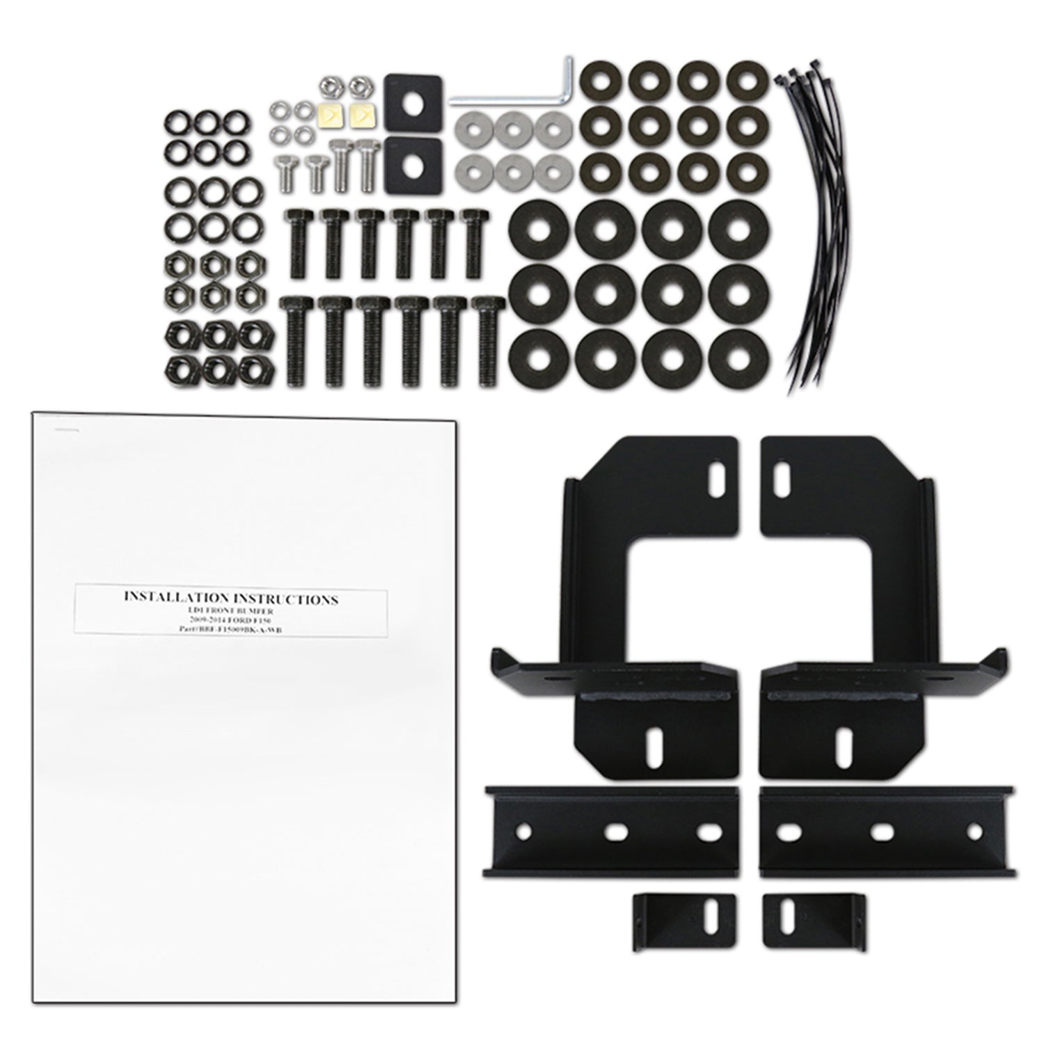 2009-2014 Ford F-150 Black Heavy Duty Steel Front Bumper & LED Light Ports