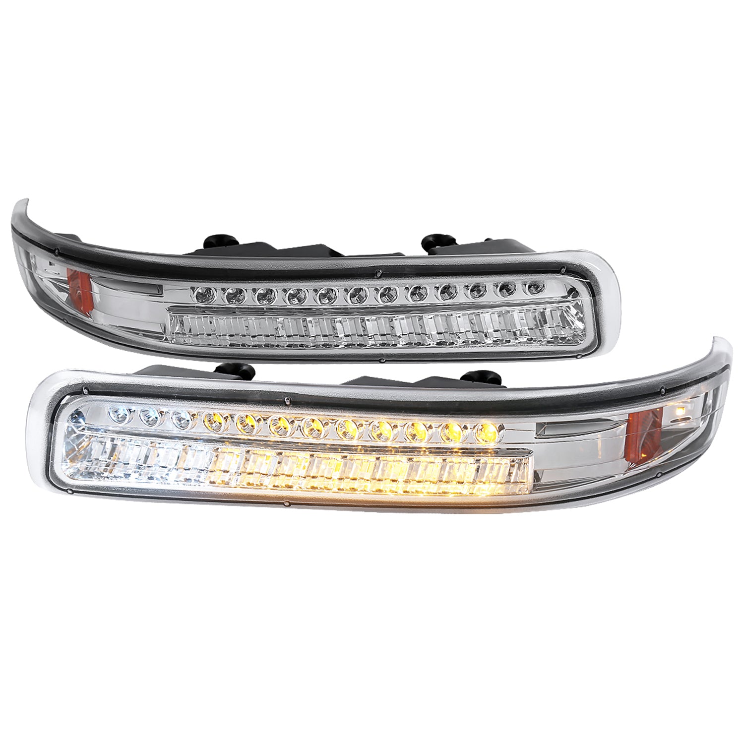 1999-2002 Chevy Silverado/ 00-2006 Tahoe Suburban LED Bumper Lights Chrome