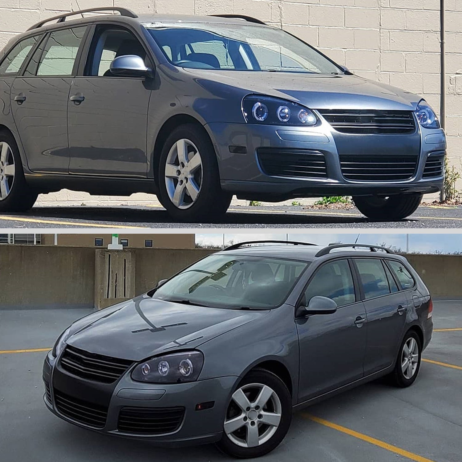 2006-2008 VW Golf Rabbit/ 2006-2010 Jetta Dual Halo Projector Headlights Smoke