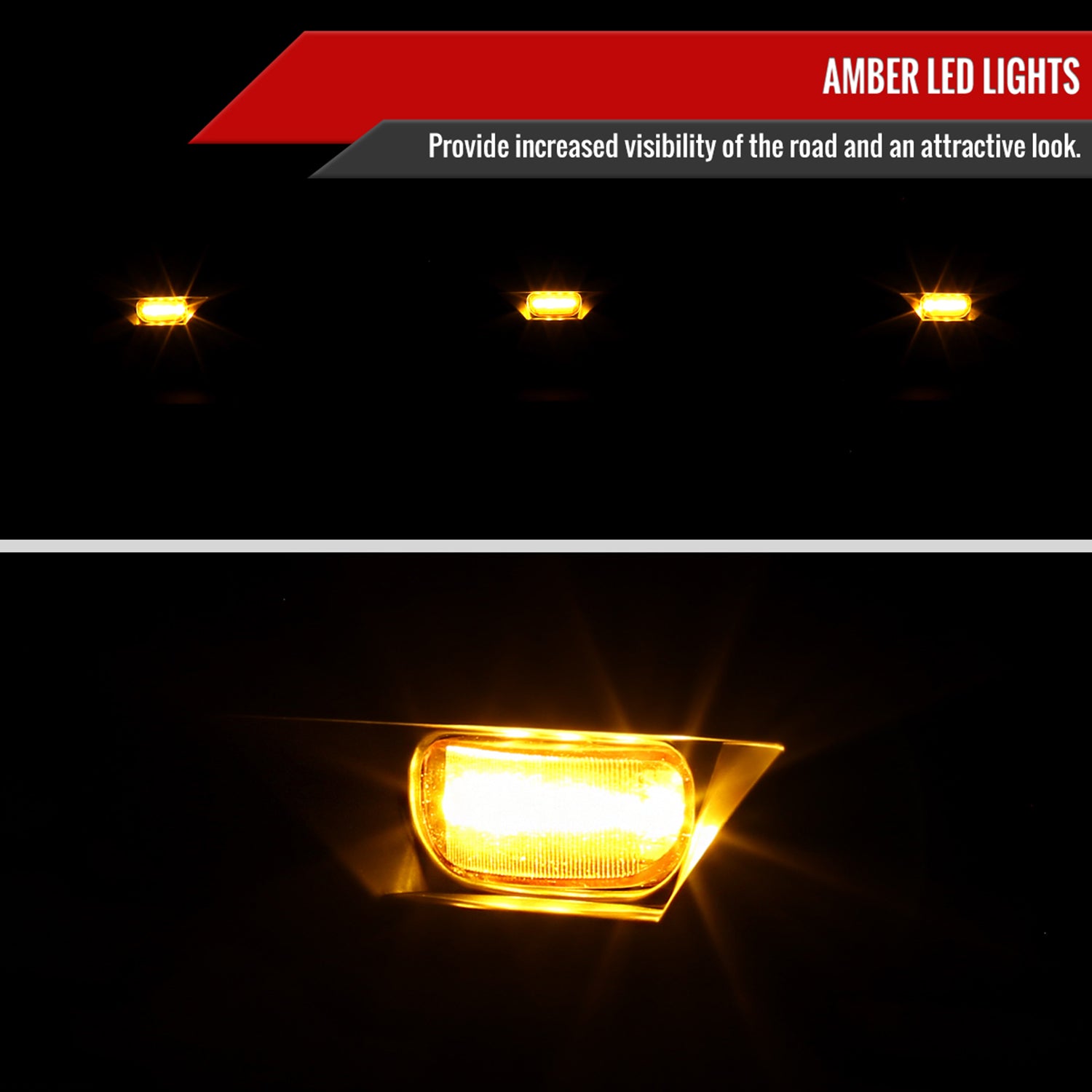 2010-2018 Dodge RAM 2500/3500 Rebel Style Hood Grille w/ Amber LED Lights