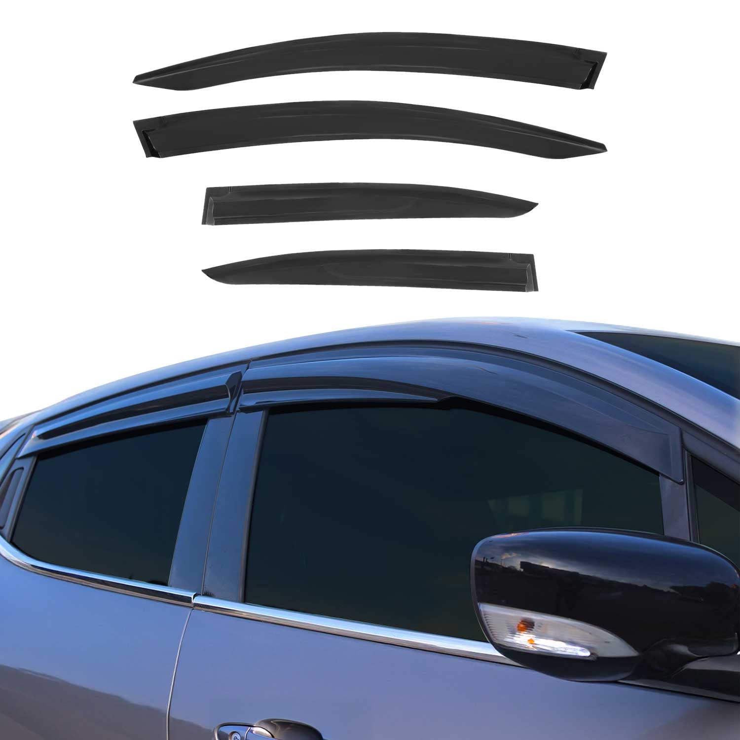 2012-2015 Honda Civic Sedan Window Visor Vent Rain Deflector 4Pcs Smoke