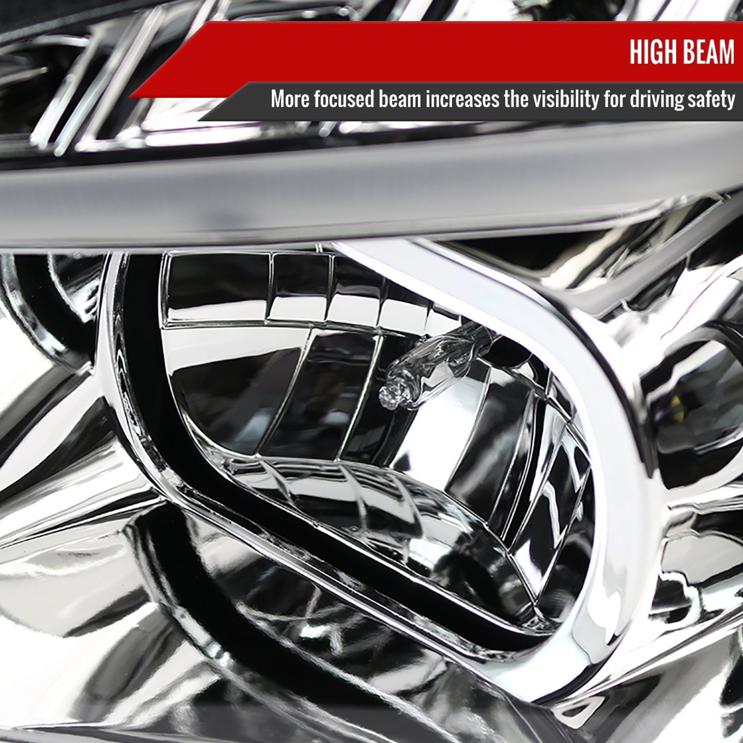 2008-2012 Chevy Malibu LS LT LTZ Hybrid LED Bar Headlights LED Signal Chrome