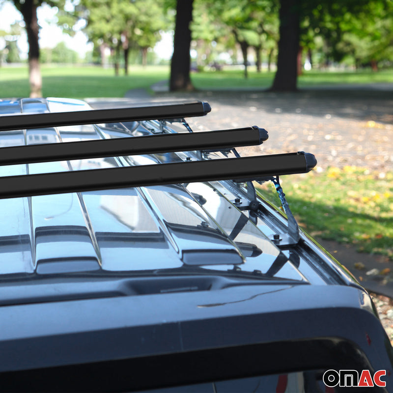 2016-2023 Mercedes Metris Roof Racks Cross Bar Black Alu 3 Pcs