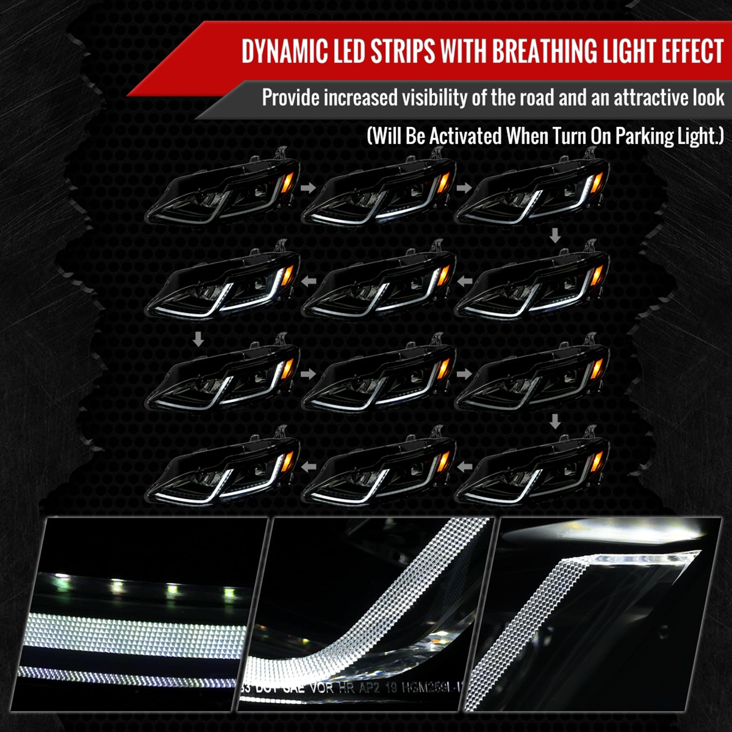 2019-2024 Chevy Malibu Full LED Projector Headlights Turn Signal Smoke