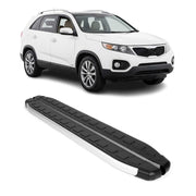 2011-2013 Kia Sorento Running Boards Side Steps Silver & Black