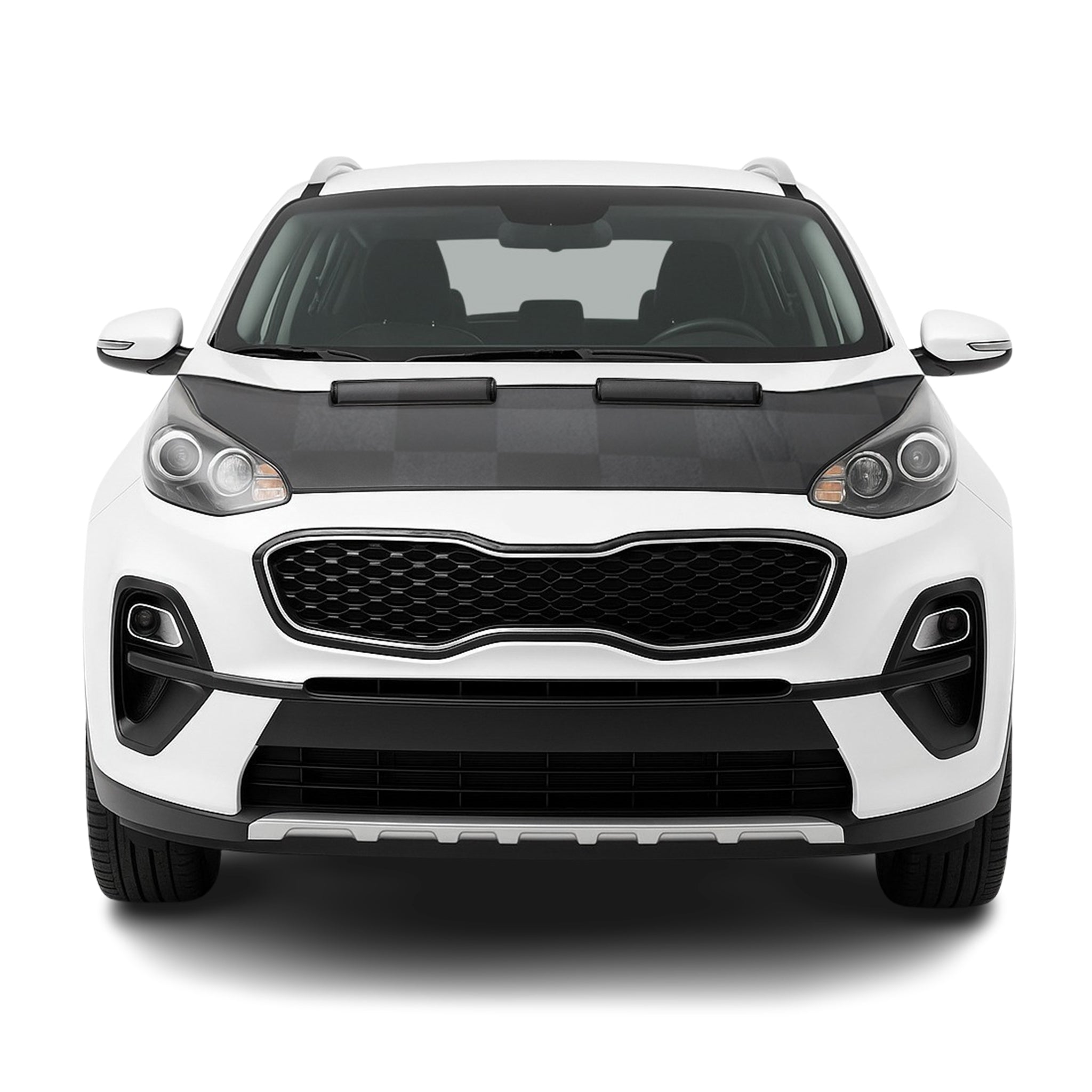 2017-2022 Kia Sportage Car Bonnet Mask Hood Bra Black Chequered 1 Pc