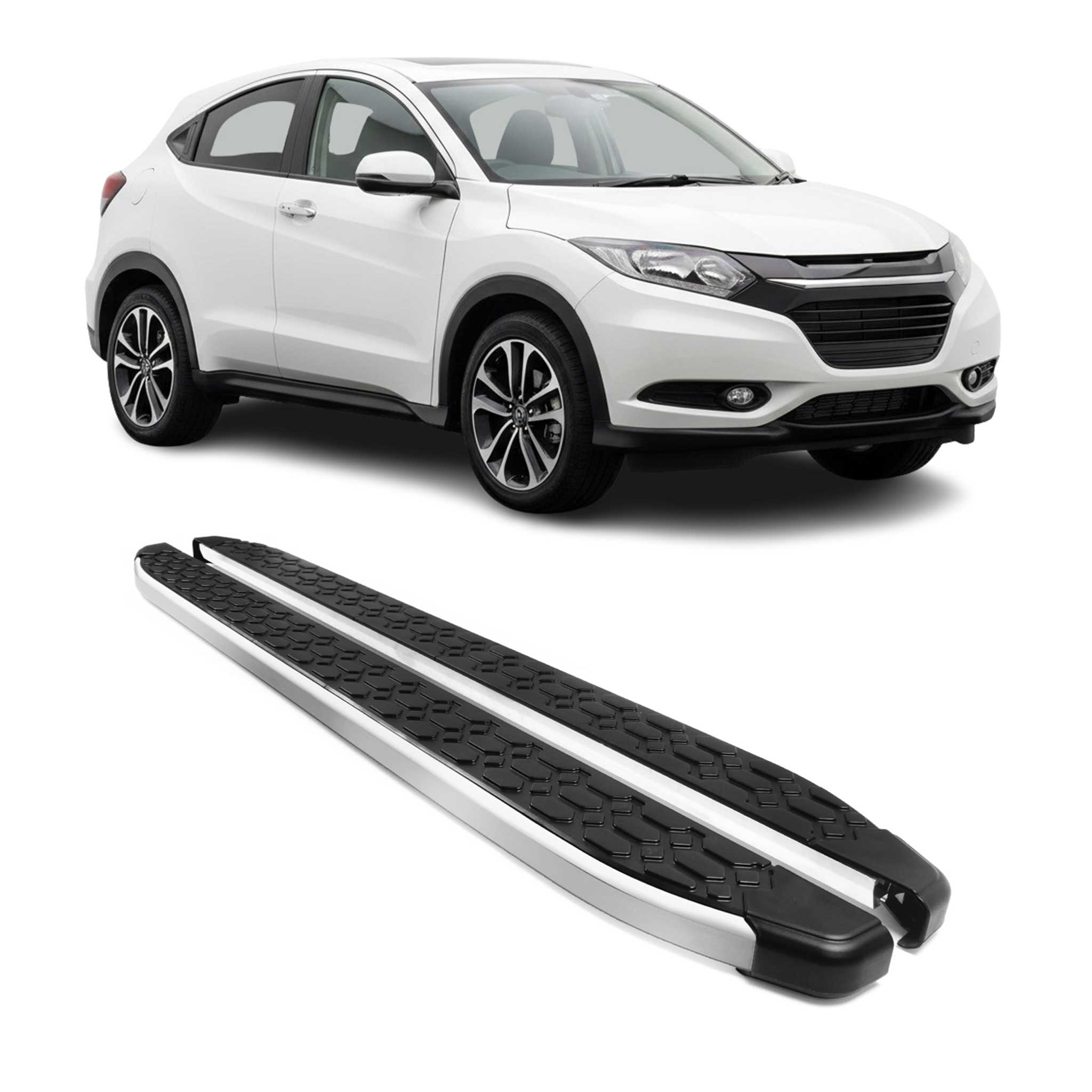 2016-2022 Honda HR-V Running Boards Side Steps Silver & Black