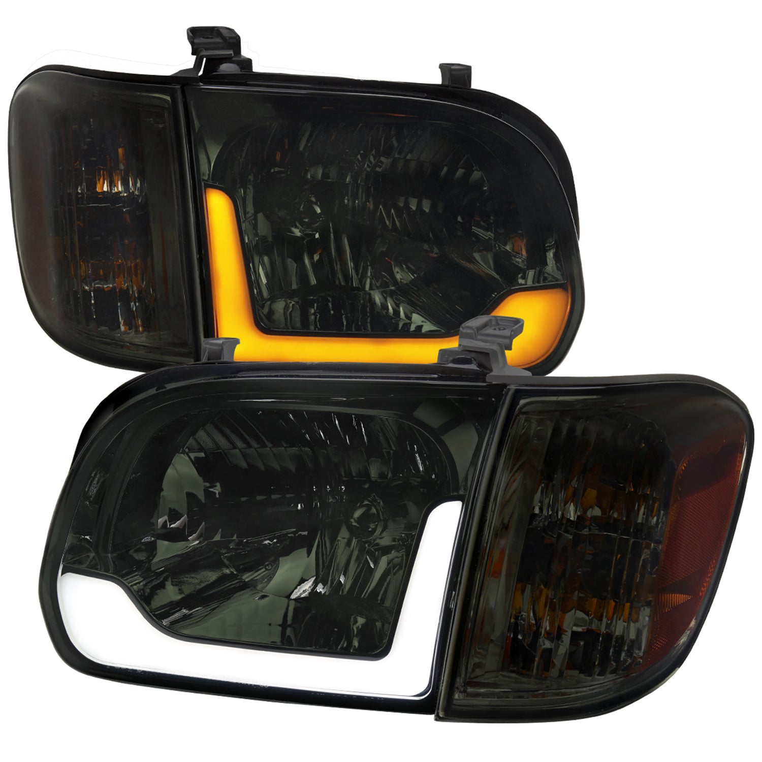 2005-2006 Toyota Tundra/Sequoia LED Bar Factory Headlights Corner Lamps Smoke
