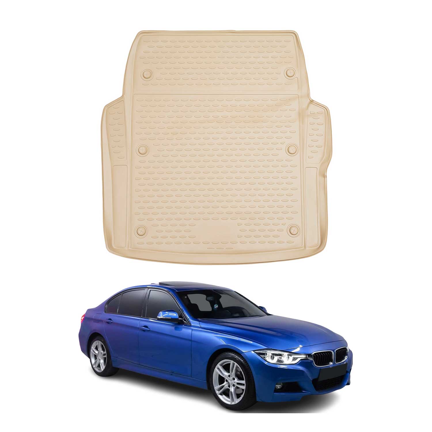 2012-2019 BMW 3 Series F30 Sedan / M3 F80 Cargo Liner Trunk Mat All Weather Beige