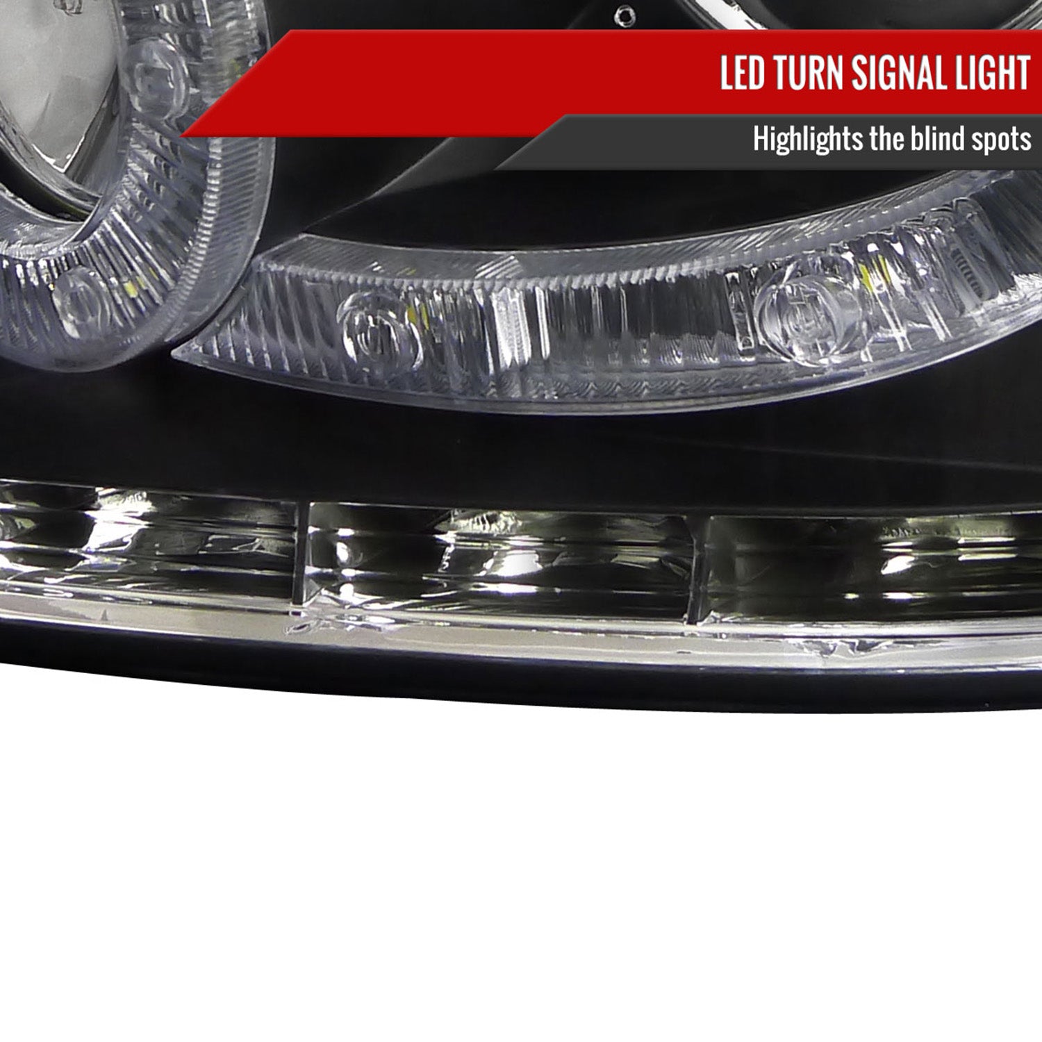 2004-2008 Ford F-150/ 06-2008 Lincoln Mark LT Halo Headlights LED& Signal Black