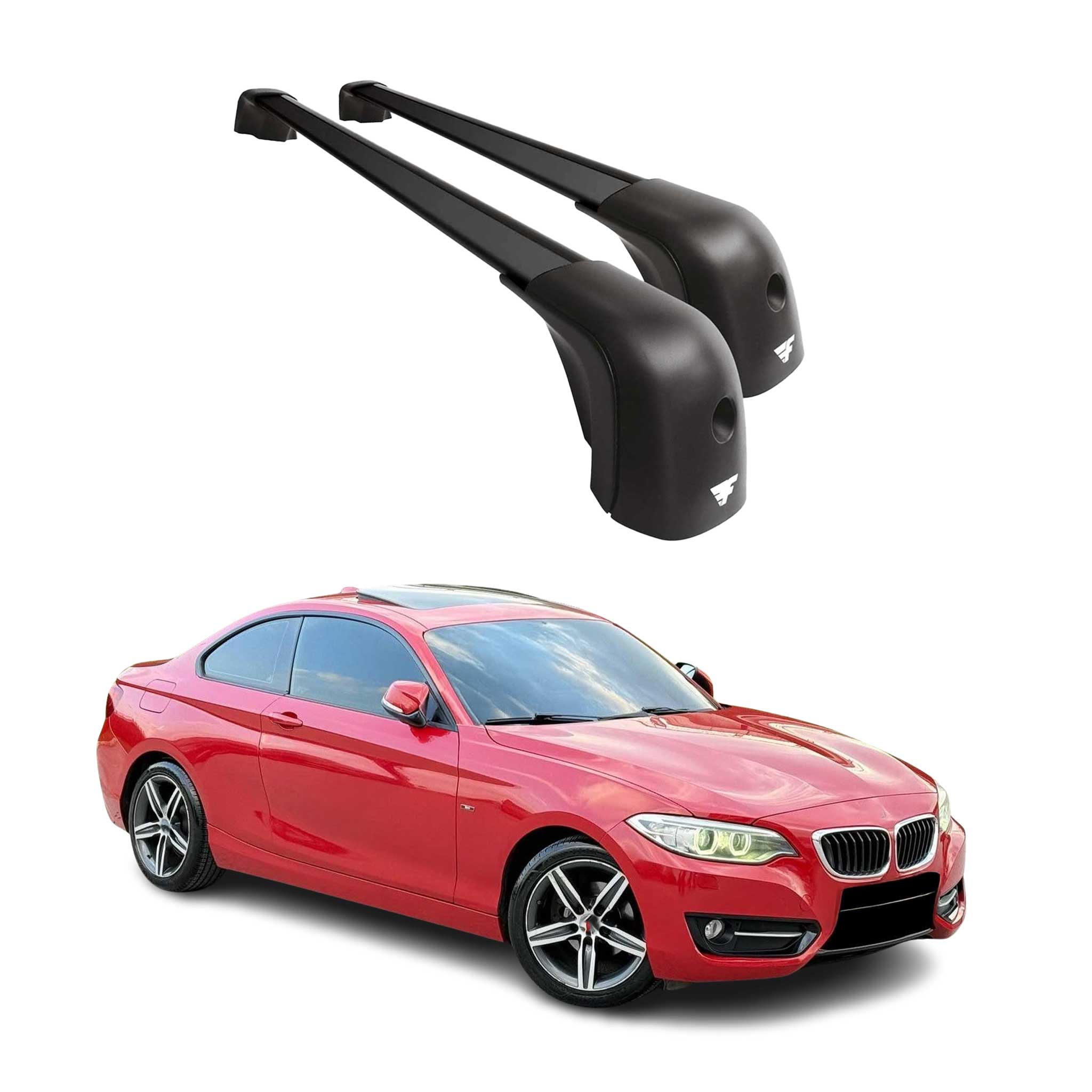 2014-2021 BMW 2 Series F22 Coupe Roof Racks Cross Bars Black