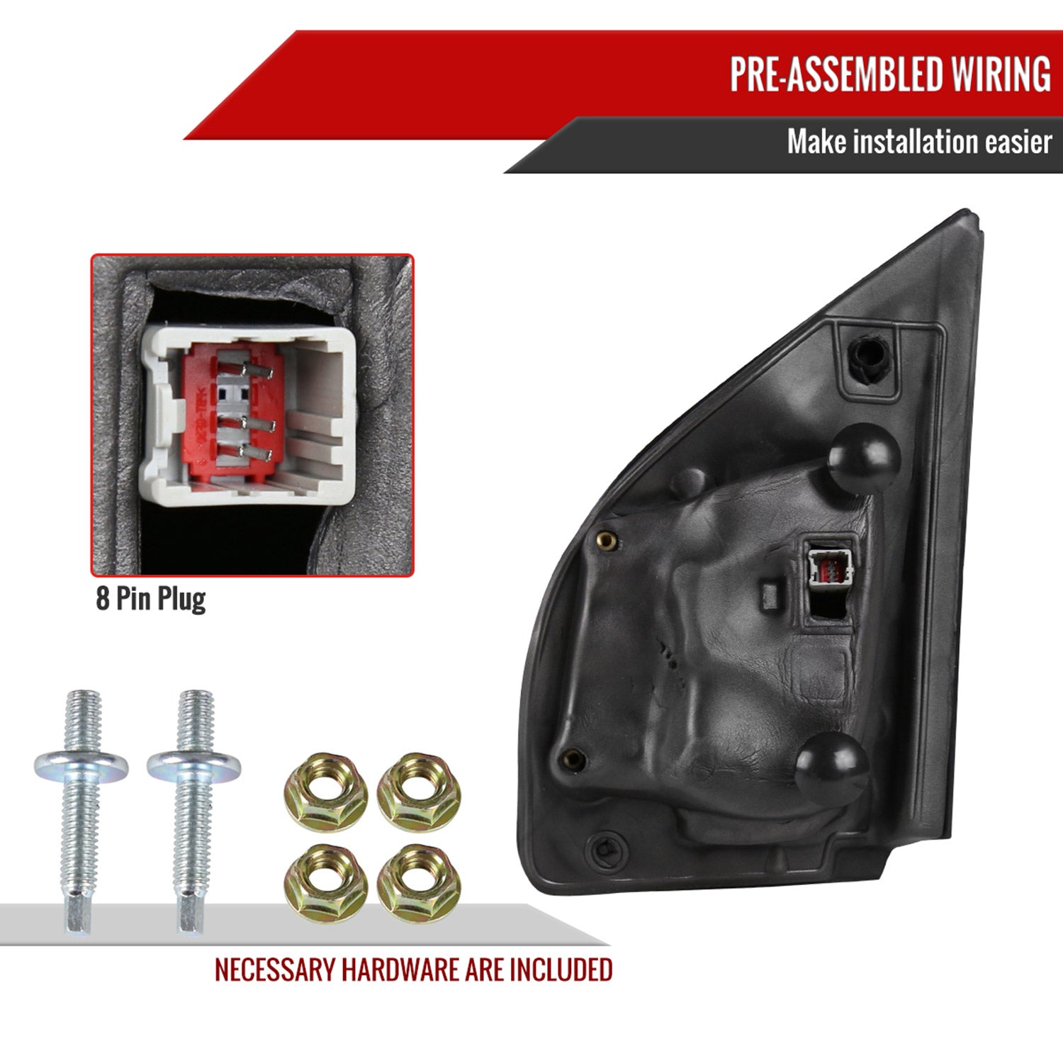 2015-2020 Ford F-150 Chrome Heated Side Mirror LED Turn Signal Passenger Side