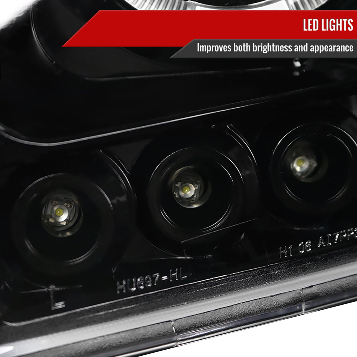 2006-2008 Dodge RAM 1500/ 06-2009 RAM 2500 3500 Dual Halo Headlights Jet Black