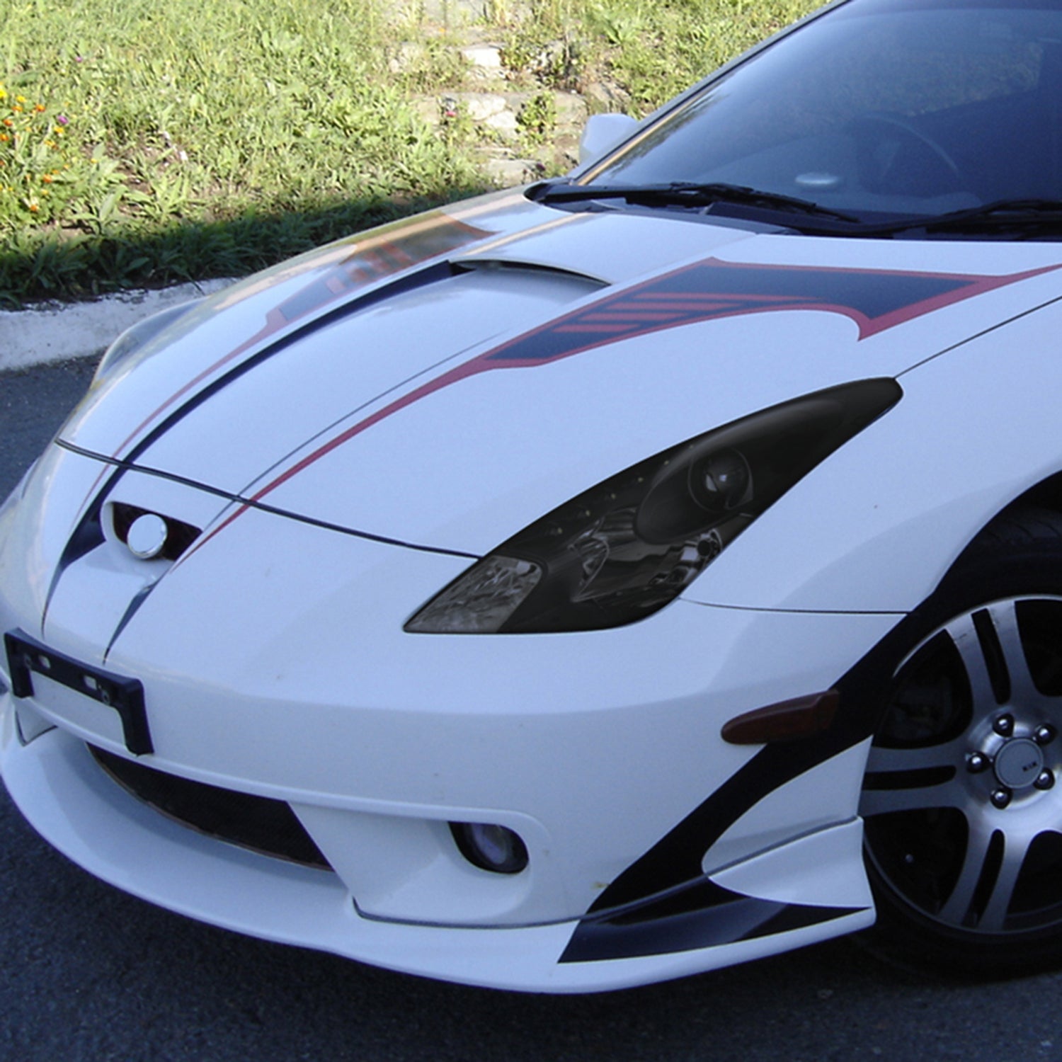 2000-2005 Toyota Celica Projector Headlights w/SMD LED Light Strip Black/Smoke