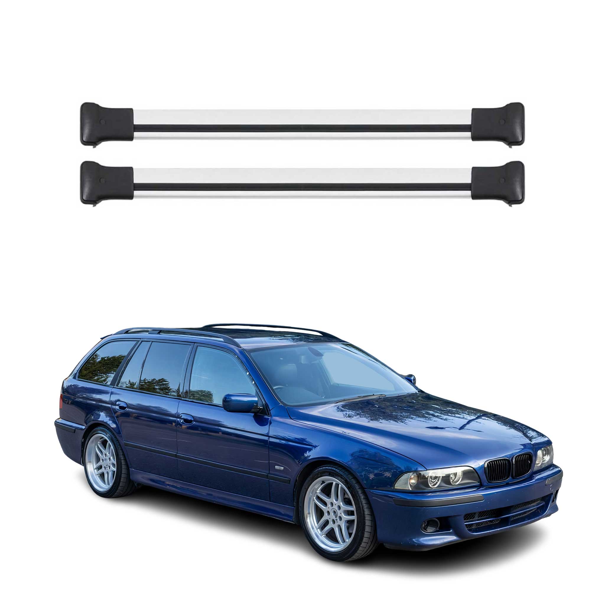 1997-2003 BMW 5 Series E39 Roof Rack Cross Bars Silver