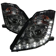 2006-2009 Nissan 350Z SMD LED Light Strip Projector Headlights Chrome/Smoke