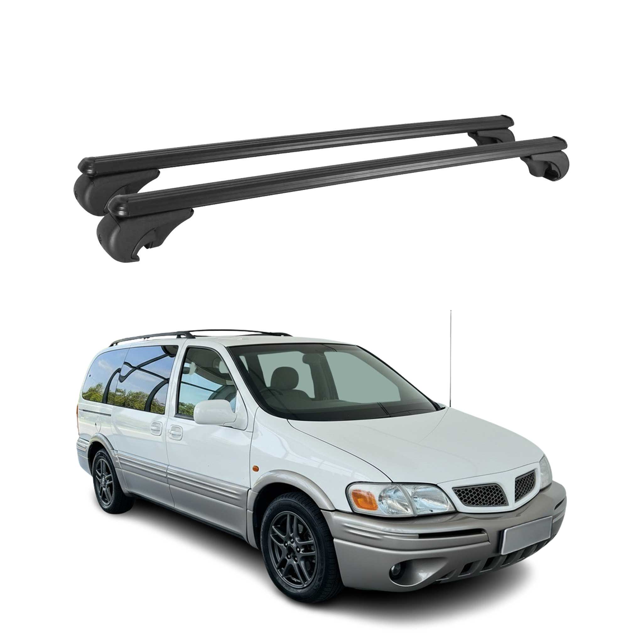 1997-1999 Pontiac Trans Sport Roof Rack Cross Bars Black