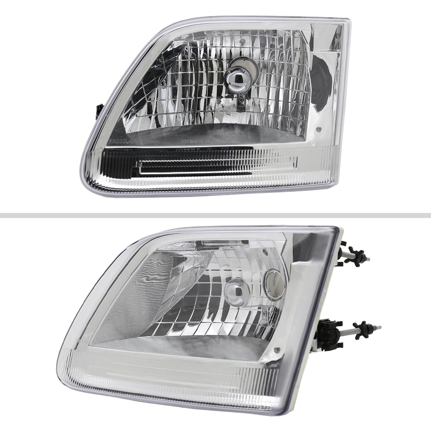 1997-2004 Ford F-150/Expedition Factory Style Crystal Headlights Chrome/Clear