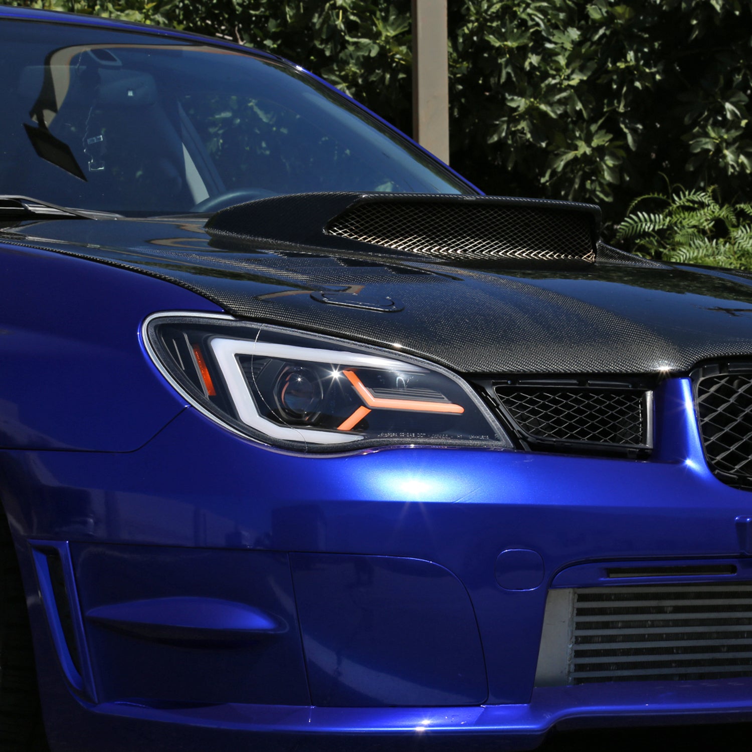 2006-2007 Subaru Impreza WRX STI LED Signal Projector Headlights Matte Black