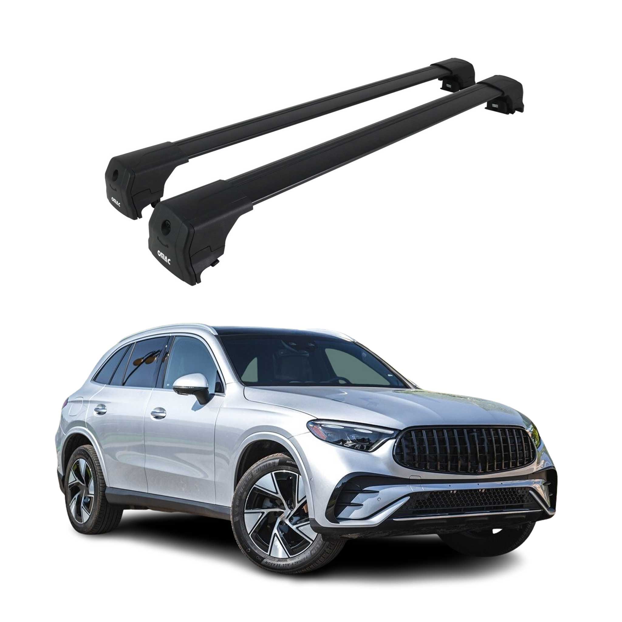 Alu Roof Racks Cross Bars Carrier for Mercedes GLC Class X254 2023-2026 Black 2x