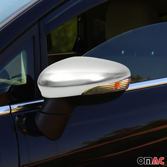 Side Mirror Cover Caps Fits Ford Fiesta / B-Max 2011-2019 Matt Steel 2 Pcs