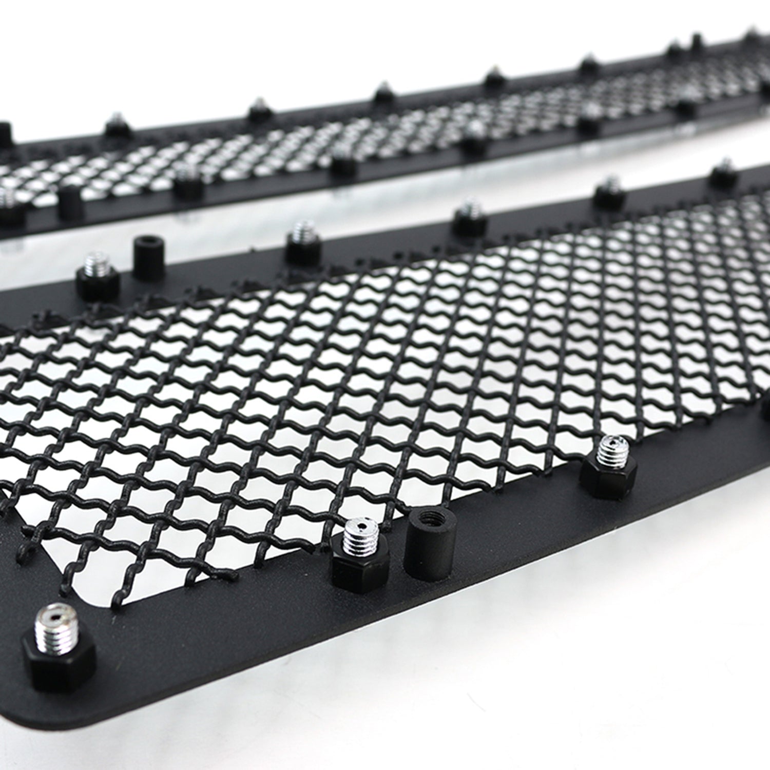2014-2015 Chevy Silerado 1500 Rivet Style Black S.Steel 2PC Mesh Grille Insert