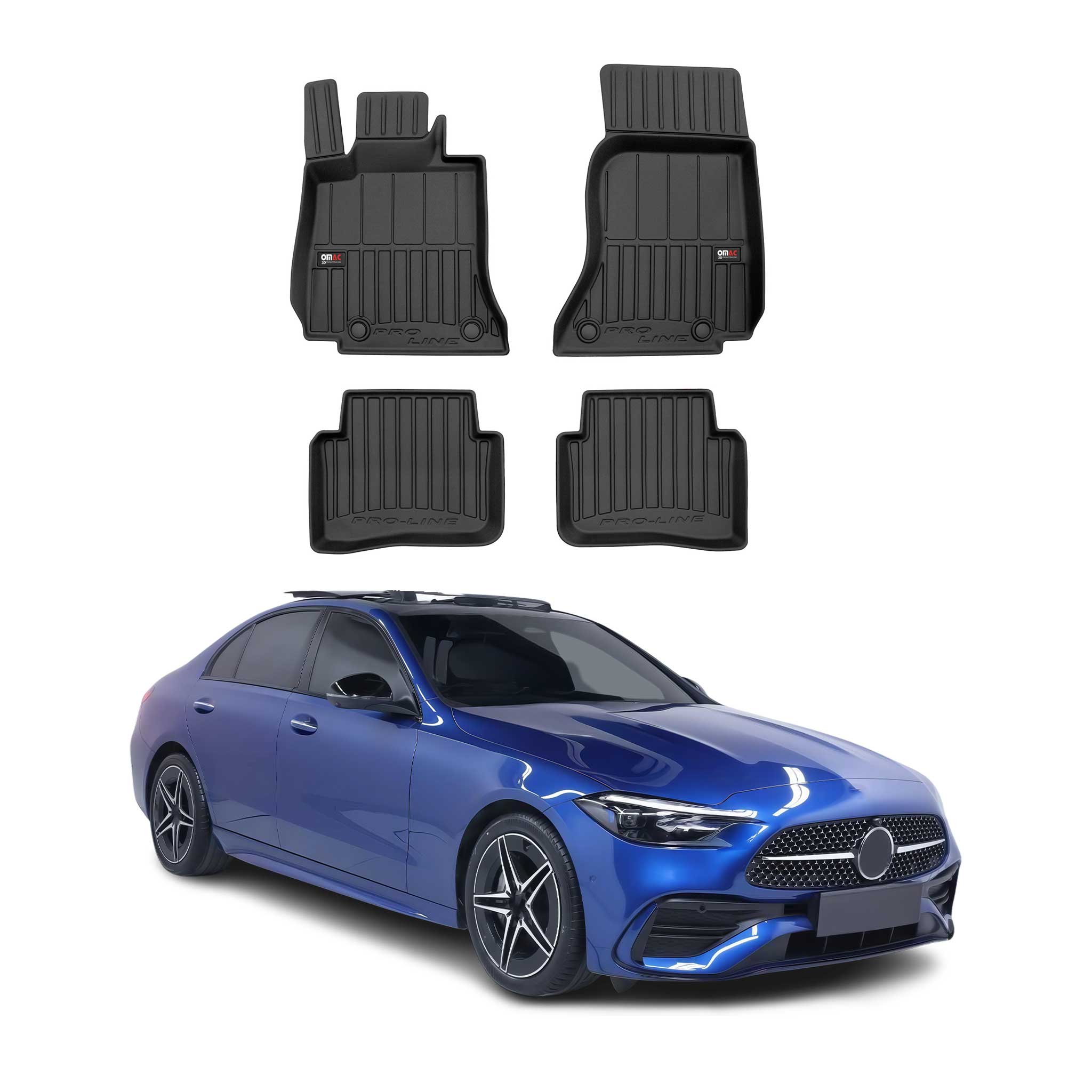 2022-2026 Mercedes C Class W206 Sedan Premium Floor Mats Liners Full Set All Weather Heavy Duty