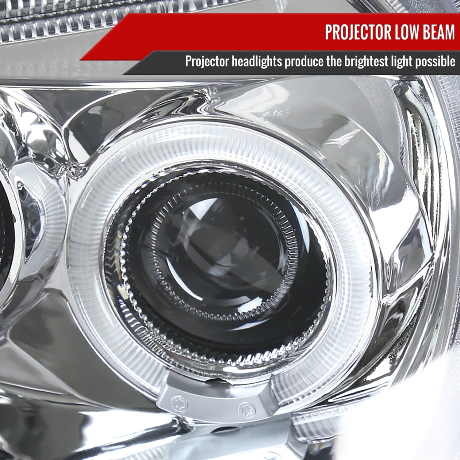 1998-2005 VW Beetle Halo Projector Headlights Chrome/Clear Lens