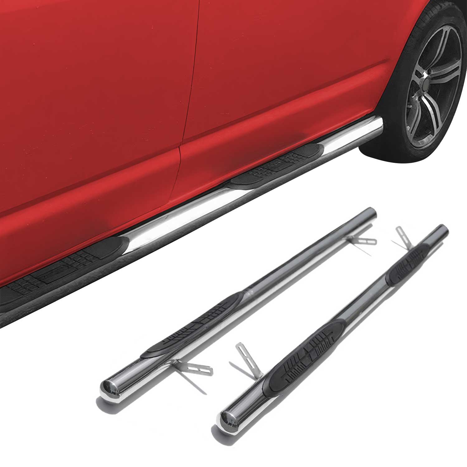 2016-2024 Mercedes Metris L1 L2 Running Boards Side Steps Silver