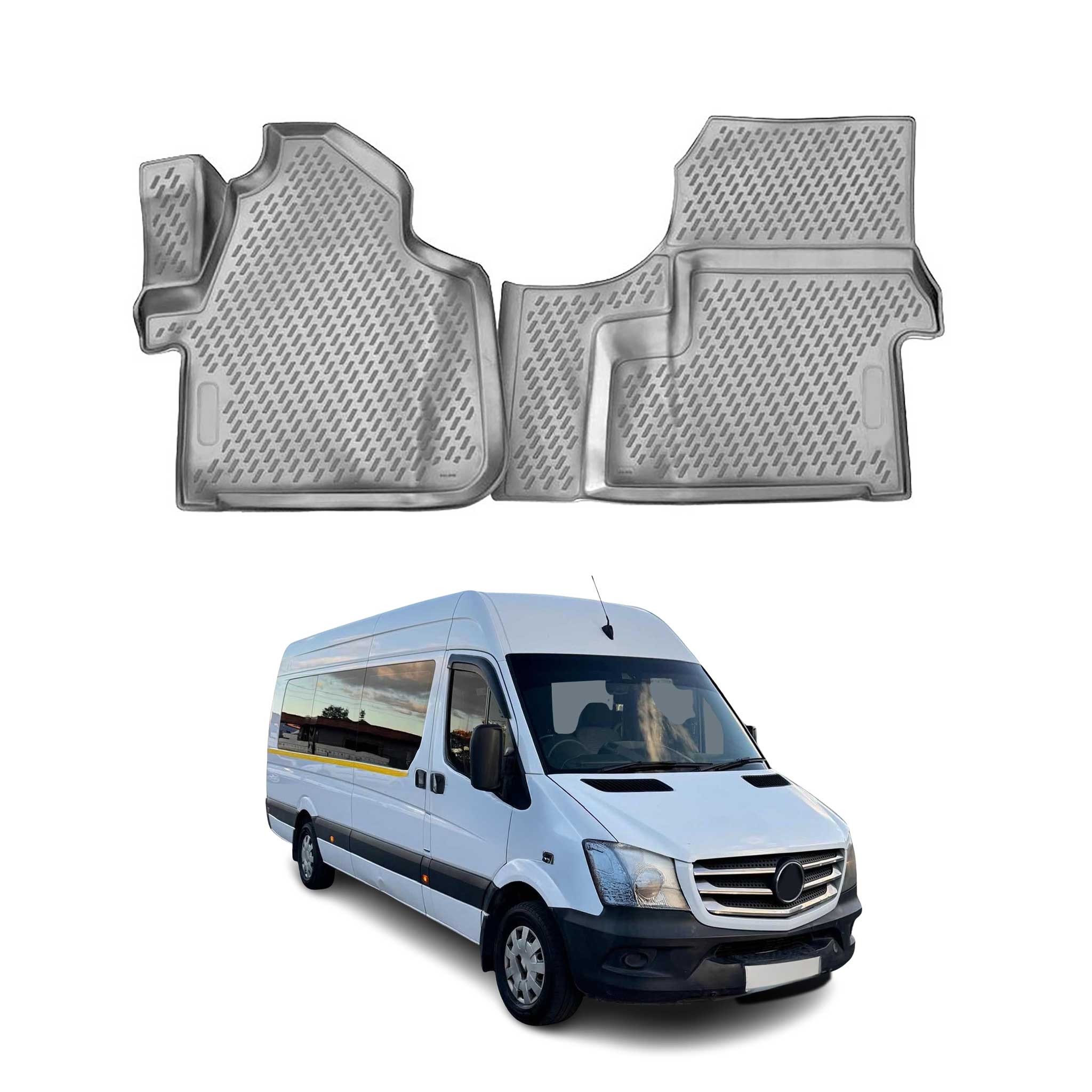 2014-2018 Mercedes Sprinter W906 Floor Mats Liners Full Set All Weather Gray