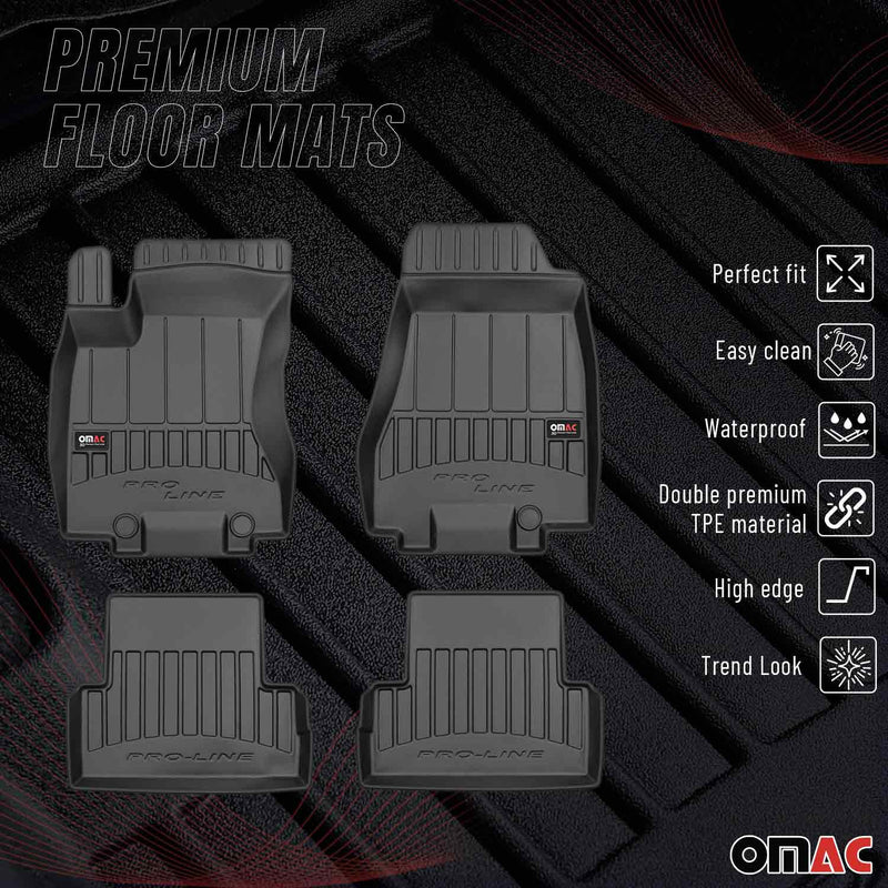 2008-2013 Nissan Rogue Premium Floor Mats Liners Full Set All Weather Heavy Duty Black