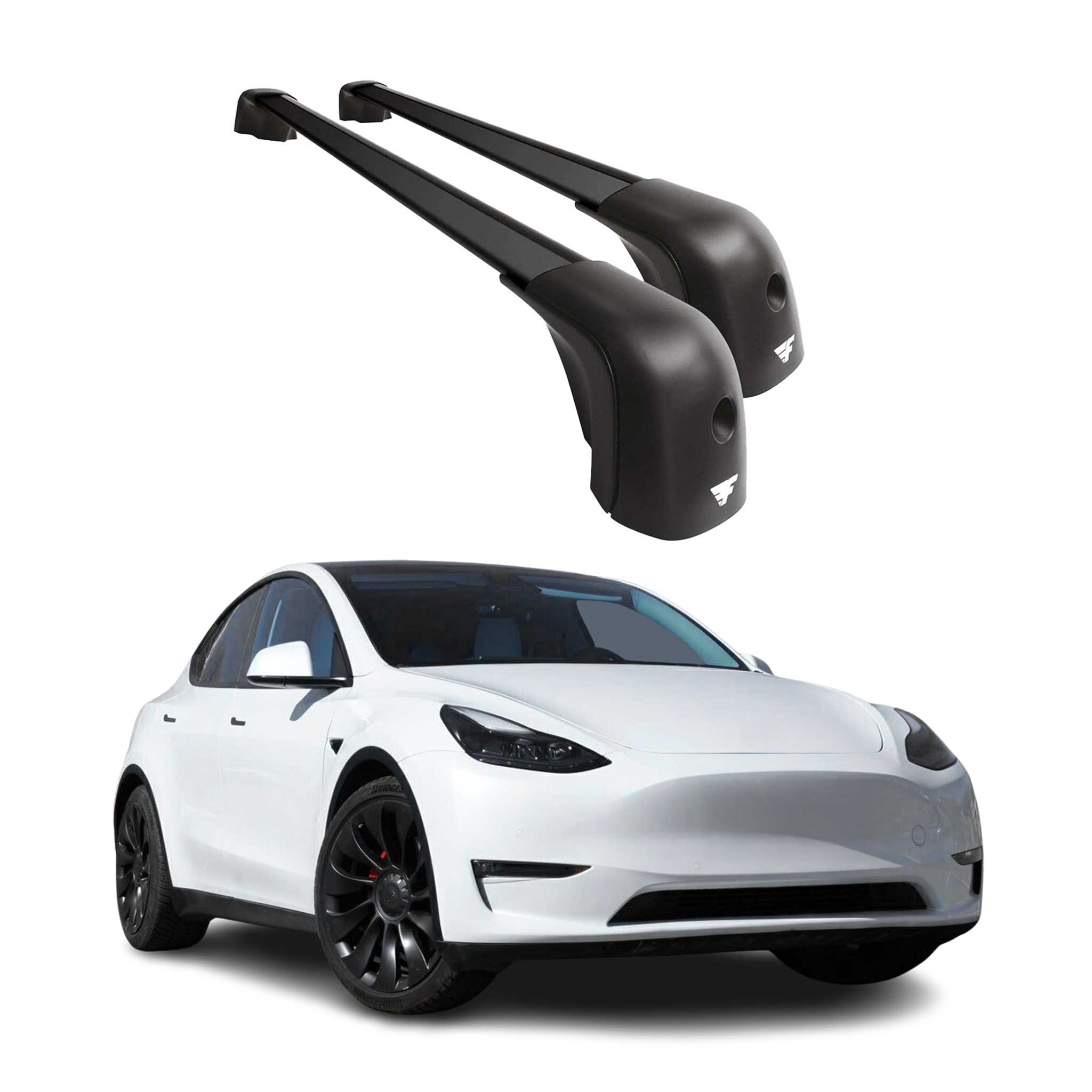 2020-2025 Tesla Model Y Roof Racks Cross Bars Carrier Black 2 Pcs