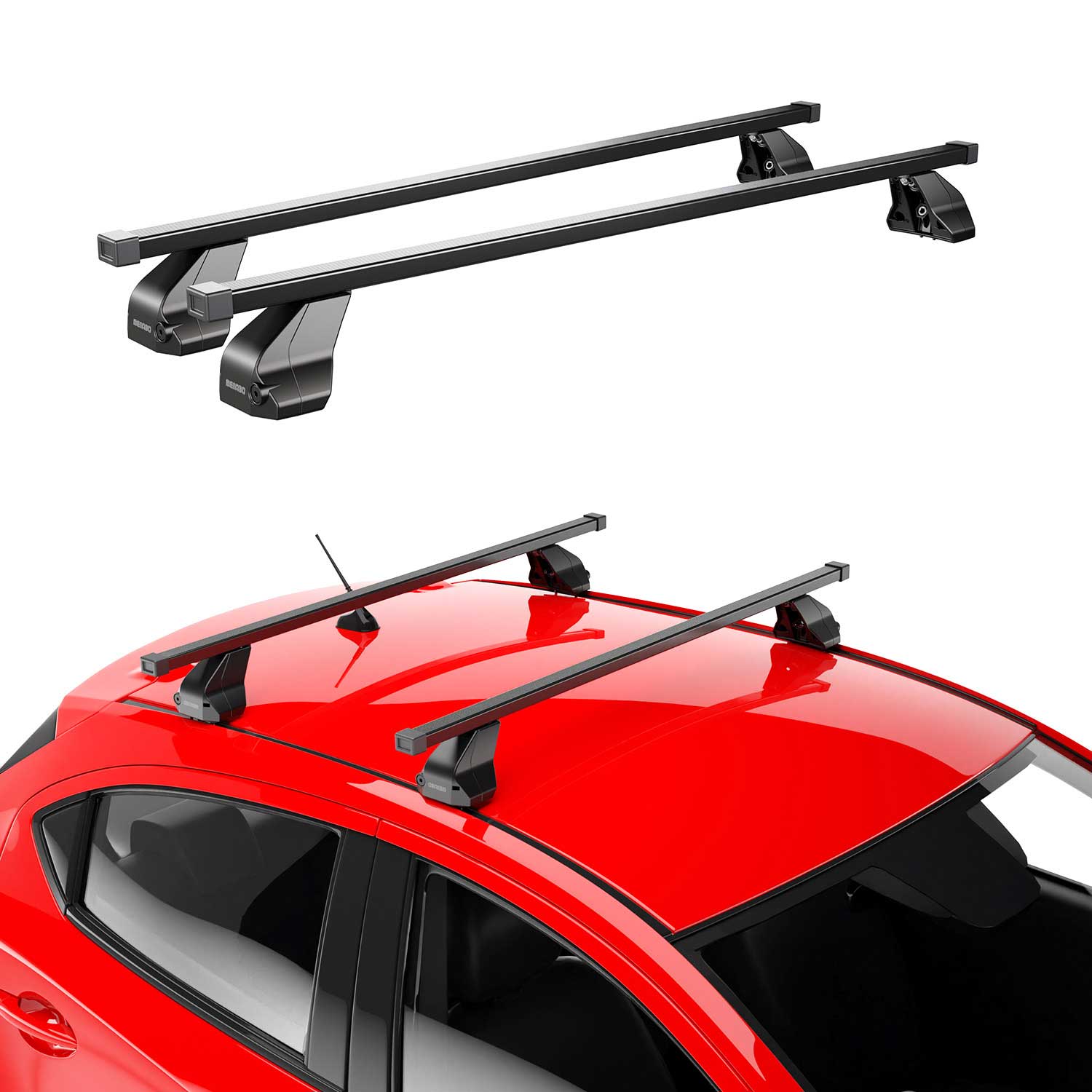 Fix Point Roof Rack Cross Bars For BMW 4 Series F36 Gran Coupe (2015-2021) – Black Aluminum, 165 Lbs Capacity