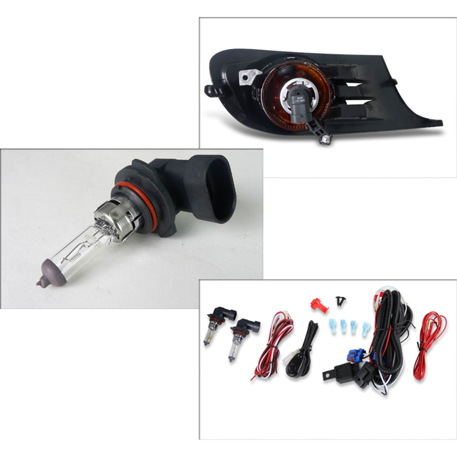 2010-2014 VW Jetta/Golf Mk6 TDI/TSI 12V/55W 9006 Fog Lights Kit Chrome/Clear