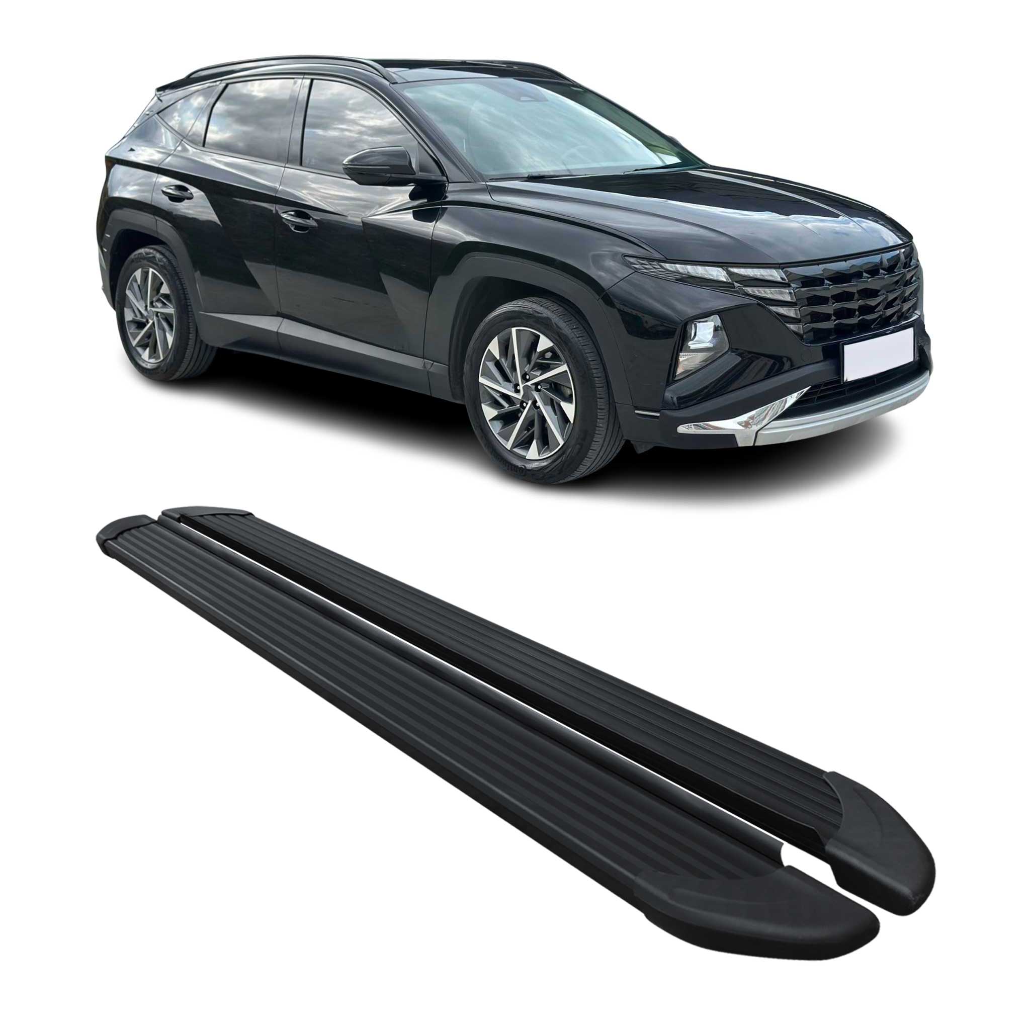 2019-2021 Hyundai Tucson Nerf Bars Side Steps Running Boards Black 2x