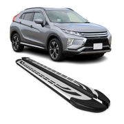 2018-2024 Mitsubishi Eclipse Cross Running Boards Side Steps Silver & Black