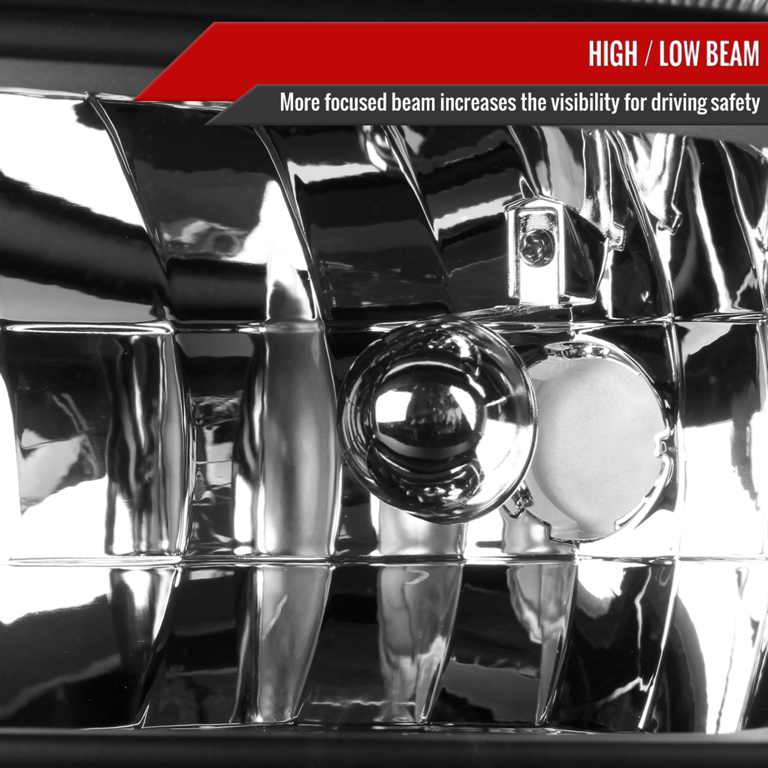 2005-2007 Ford F-250/350/450/550/Excursion Crystal Headlights Matt Black/Clear